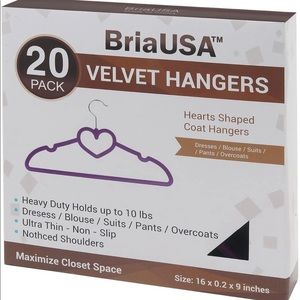 Purple velvet clothes hangers w/ heart